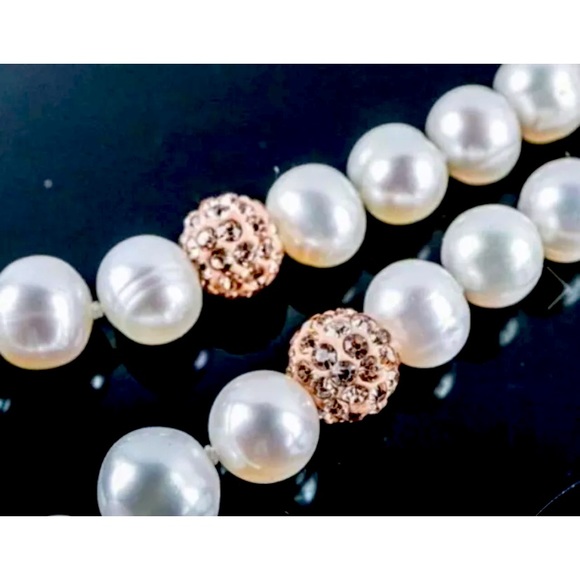 MYOTO 16" Strand Freshwater Pearls with Swarovski Elements Accents Choker Length - Picture 1 of 2